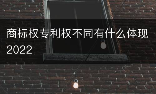 商标权专利权不同有什么体现2022