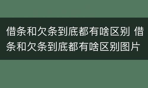 借条和欠条到底都有啥区别 借条和欠条到底都有啥区别图片