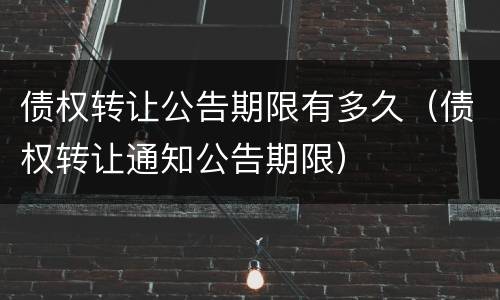 债权转让公告期限有多久（债权转让通知公告期限）