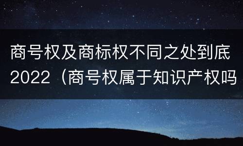 商号权及商标权不同之处到底2022（商号权属于知识产权吗）