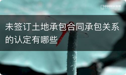 未签订土地承包合同承包关系的认定有哪些