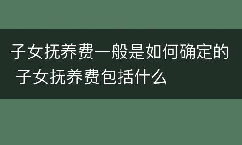 子女抚养费一般是如何确定的 子女抚养费包括什么