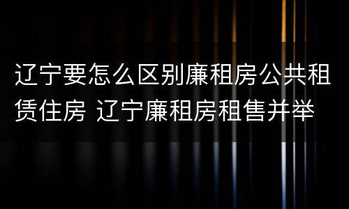 辽宁要怎么区别廉租房公共租赁住房 辽宁廉租房租售并举