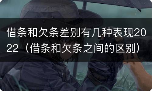 借条和欠条差别有几种表现2022（借条和欠条之间的区别）