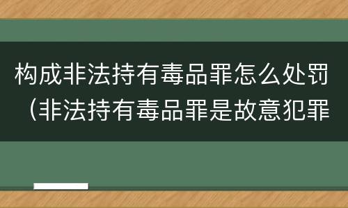 构成非法持有毒品罪怎么处罚（非法持有毒品罪是故意犯罪吗）
