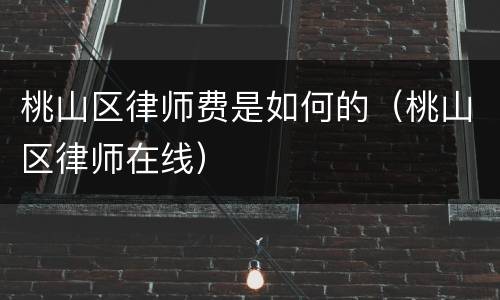 桃山区律师费是如何的（桃山区律师在线）