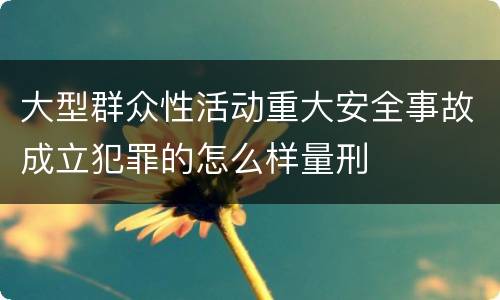 大型群众性活动重大安全事故成立犯罪的怎么样量刑