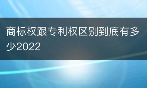 商标权跟专利权区别到底有多少2022