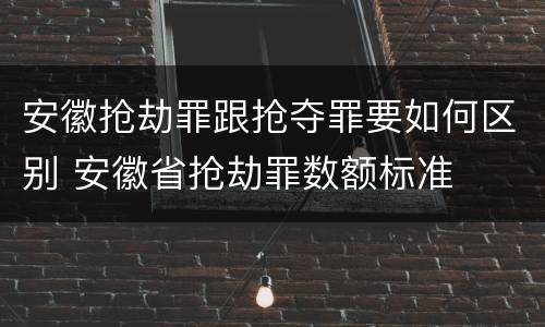 安徽抢劫罪跟抢夺罪要如何区别 安徽省抢劫罪数额标准