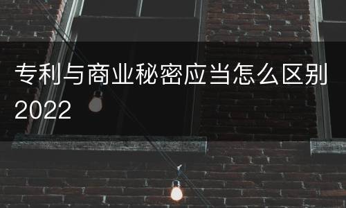 专利与商业秘密应当怎么区别2022
