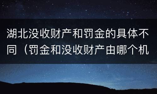 湖北没收财产和罚金的具体不同（罚金和没收财产由哪个机关执行）