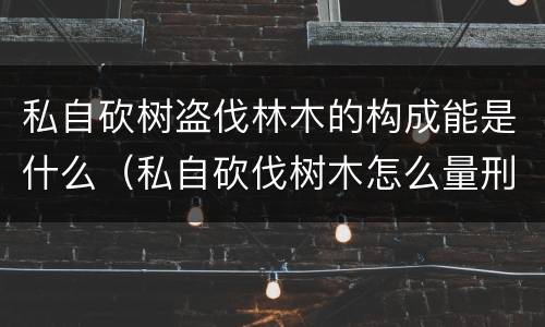 私自砍树盗伐林木的构成能是什么（私自砍伐树木怎么量刑）