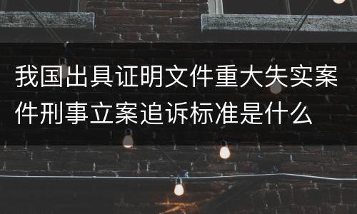 我国出具证明文件重大失实案件刑事立案追诉标准是什么