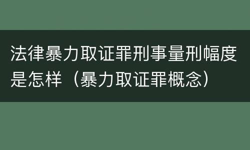 法律暴力取证罪刑事量刑幅度是怎样（暴力取证罪概念）