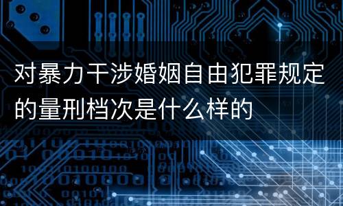 对暴力干涉婚姻自由犯罪规定的量刑档次是什么样的