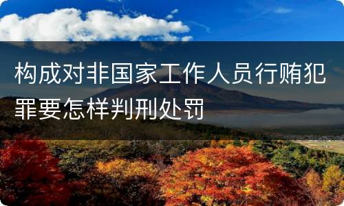 构成对非国家工作人员行贿犯罪要怎样判刑处罚