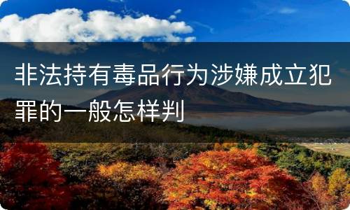 非法持有毒品行为涉嫌成立犯罪的一般怎样判