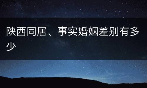 陕西同居、事实婚姻差别有多少