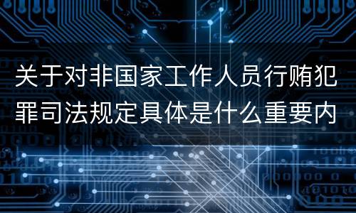关于对非国家工作人员行贿犯罪司法规定具体是什么重要内容