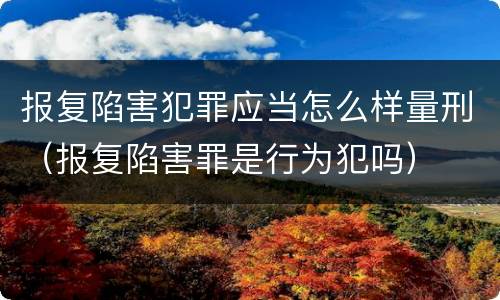 报复陷害犯罪应当怎么样量刑（报复陷害罪是行为犯吗）