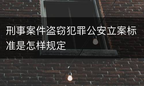 刑事案件盗窃犯罪公安立案标准是怎样规定