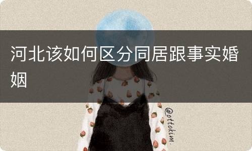 河北该如何区分同居跟事实婚姻