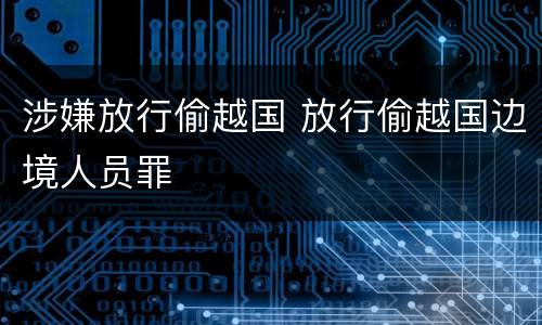 涉嫌放行偷越国 放行偷越国边境人员罪