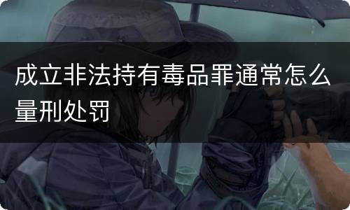 成立非法持有毒品罪通常怎么量刑处罚