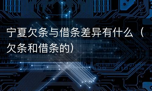 宁夏欠条与借条差异有什么（欠条和借条的）