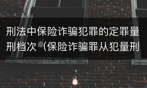 刑法中保险诈骗犯罪的定罪量刑档次（保险诈骗罪从犯量刑标准）