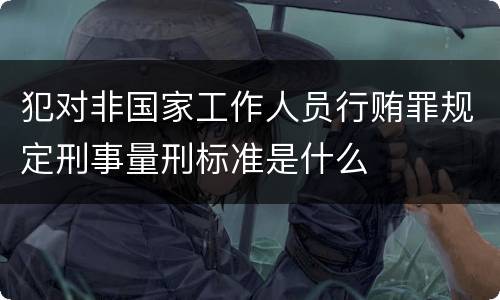 犯对非国家工作人员行贿罪规定刑事量刑标准是什么
