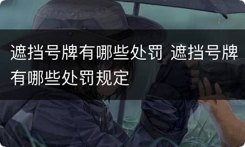 遮挡号牌有哪些处罚 遮挡号牌有哪些处罚规定