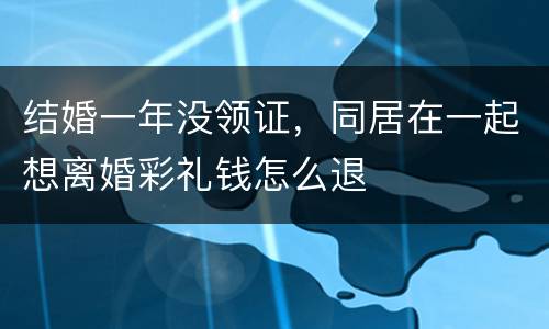 结婚一年没领证，同居在一起想离婚彩礼钱怎么退