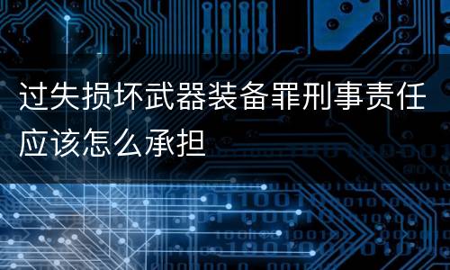过失损坏武器装备罪刑事责任应该怎么承担