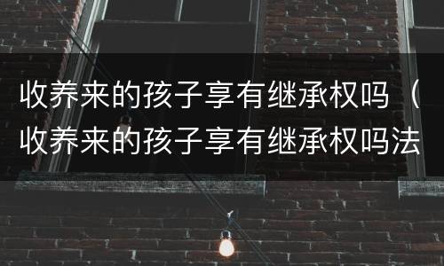 收养来的孩子享有继承权吗（收养来的孩子享有继承权吗法律）