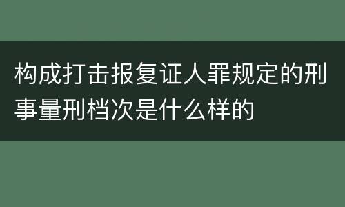 构成打击报复证人罪规定的刑事量刑档次是什么样的