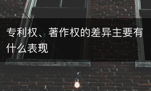 专利权、著作权的差异主要有什么表现