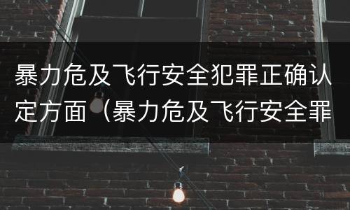暴力危及飞行安全犯罪正确认定方面（暴力危及飞行安全罪的构成要件）