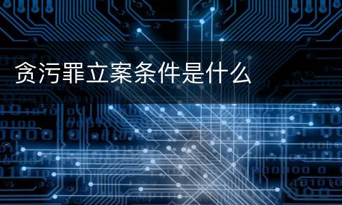 贪污罪立案条件是什么