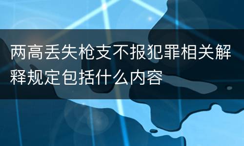 两高丢失枪支不报犯罪相关解释规定包括什么内容