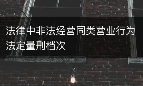 法律中非法经营同类营业行为法定量刑档次
