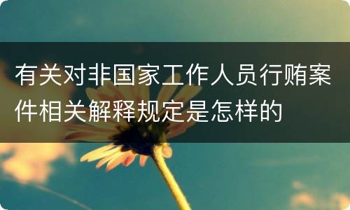 有关对非国家工作人员行贿案件相关解释规定是怎样的