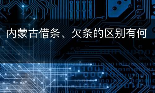 内蒙古借条、欠条的区别有何