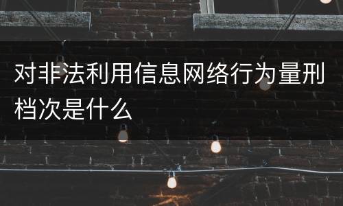 对非法利用信息网络行为量刑档次是什么