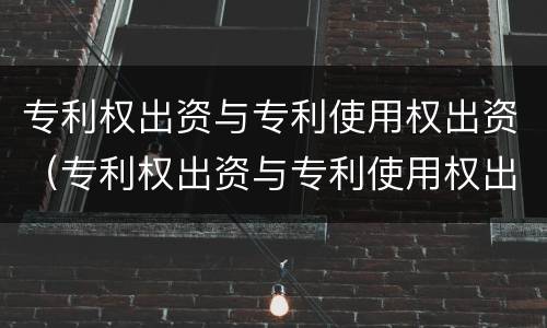 专利权出资与专利使用权出资（专利权出资与专利使用权出资的区别）