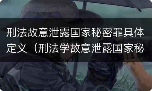 刑法故意泄露国家秘密罪具体定义（刑法学故意泄露国家秘密罪）