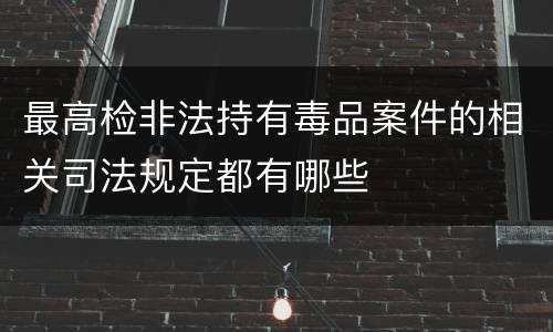 最高检非法持有毒品案件的相关司法规定都有哪些