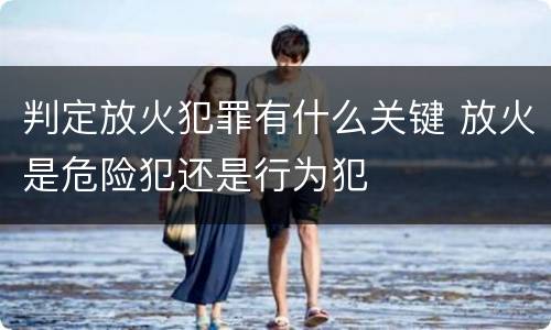 判定放火犯罪有什么关键 放火是危险犯还是行为犯