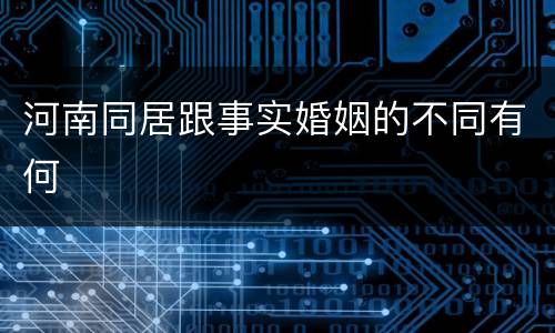 河南同居跟事实婚姻的不同有何