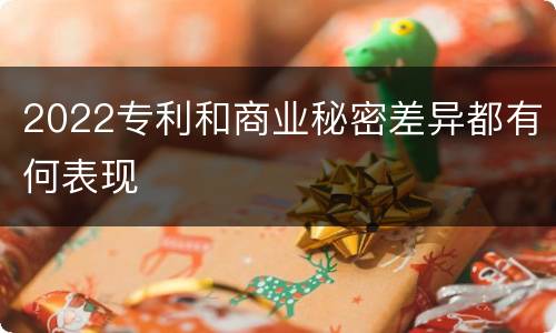 2022专利和商业秘密差异都有何表现